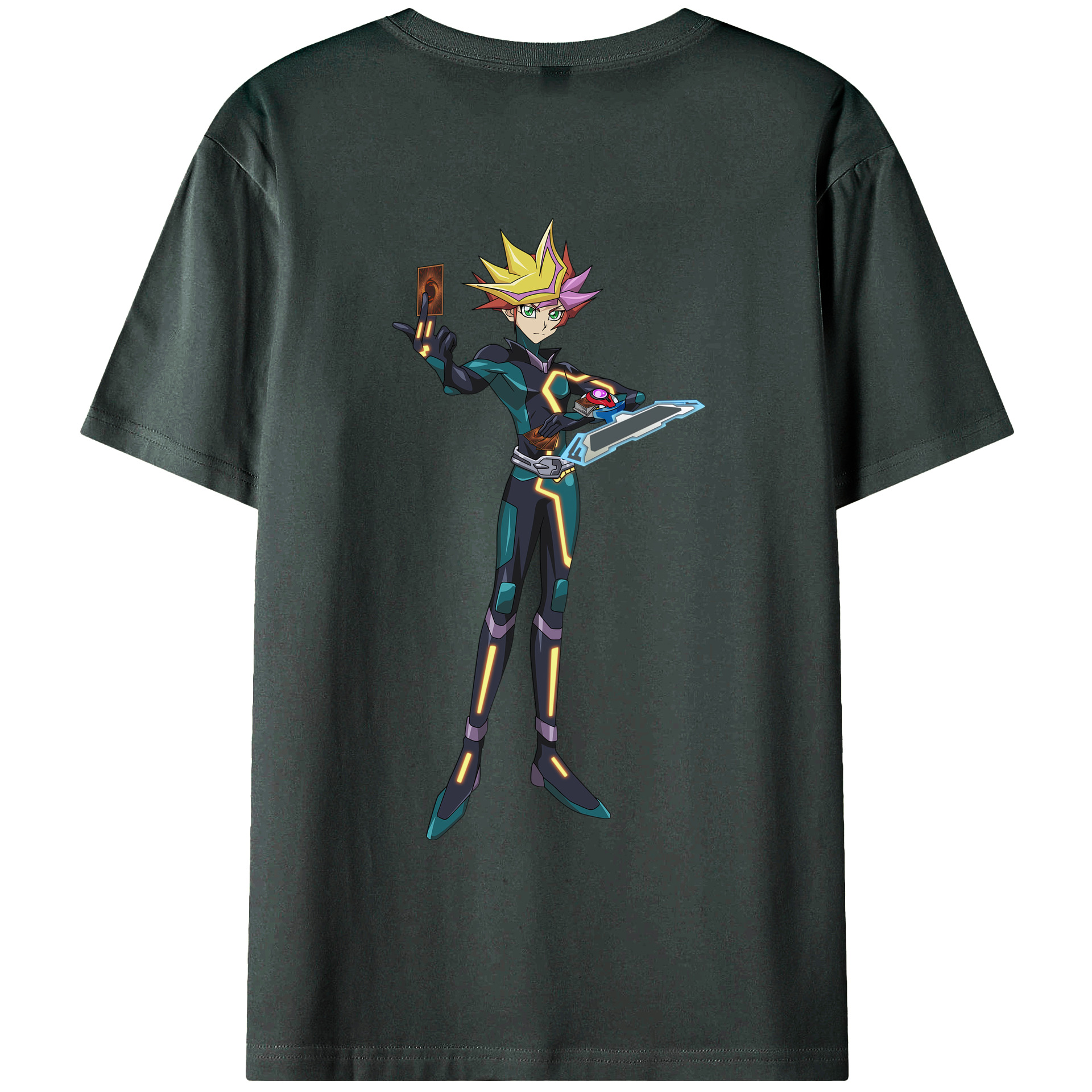 （画像用） 遊☆戯☆王 Yu-Gi-Oh! 綿100％ メンズ半袖Tシャツ（バックプリント） 通気性